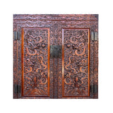 Chinese Brown Huali Dragons Motif Tall Stack Compound Cabinet Armoire cs7636S