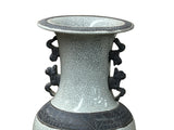 Orient Crackle Gray Warrior Graphic Artistic Pottery Ceramic Vase ws4704S