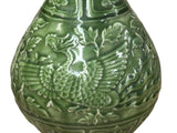 Orient Crackle Green Phoenix Kirin Fat Body Ceramic Vase ws4711S
