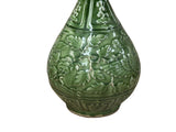 Orient Crackle Green Phoenix Kirin Fat Body Ceramic Vase ws4711S