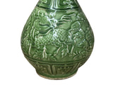 Orient Crackle Green Phoenix Kirin Fat Body Ceramic Vase ws4711S
