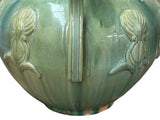 Orient Celadon Green Motif Amphora Body Ceramic Vase Jar ws4712S
