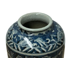 Orient Crackle Blue White Floral Graphic Ceramic Vase ws4713S