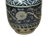 Orient Crackle Blue White Floral Graphic Ceramic Vase ws4713S