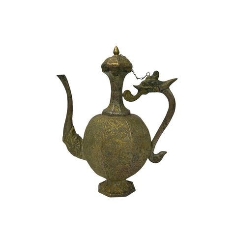 Handmade Artistic Brass Metal Color Wine Jar Shape Display Figure ws4790S