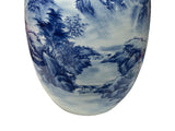 Chinese Blue White Handpaint Mountain Tree Scenery Porcelain Vase ws4762S