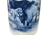 Chinese Blue White Handpaint San Yang Kai Tai Scenery Porcelain Vase ws4759S