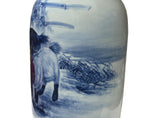 Chinese Blue White Handpaint San Yang Kai Tai Scenery Porcelain Vase ws4759S
