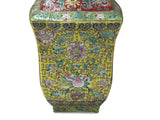 Chinese Yellow Base Canton Famille  Mille Fleurs Porcelain Vase ws4855S