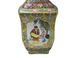 Chinese Yellow Base Canton Famille  Mille Fleurs Porcelain Vase ws4855S