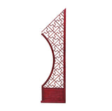 Chinese Reddish Brown Flower Ducks Geometric Round Arch Wood Room Divider GB100S