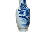 23" Vintage Blue White Scenery Porcelain Elephant Head Ear Art Vase ws4363S