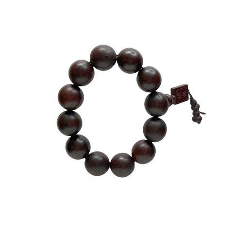 Chinese Dark Brown Rosewood Beads Hand Rosary Praying Bracelet ws227S