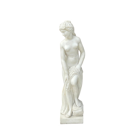 48" White Marble Hand-carved Bathing Venus Aphrodite Statue Sculpture ws3749S