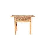 Rustic Raw Bleach Wash Wood Drawers Rectangular Console Side Table ws4429S