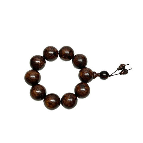 Chinese Dark Brown Rosewood Beads Hand Rosary Praying Bracelet ws4696S