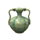 Orient Celadon Green Motif Amphora Body Ceramic Vase Jar ws4712S