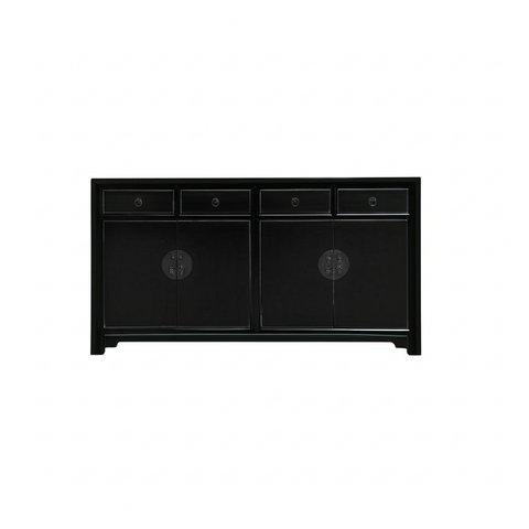 Oriental Black 4 Drawers Moon Face Sideboard Buffet Table Cabinet ws4746S