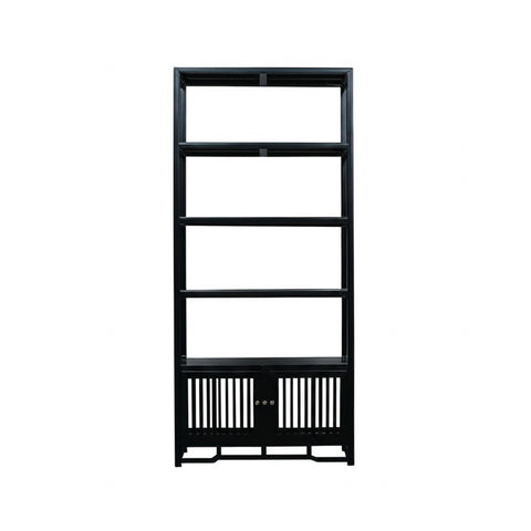 Black Shutter Doors Minimalist Bookcase Display Cabinet Etagere ws4750S