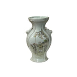 Oriental Flared White People Scenery Graphic Porcelain Art Vase ws4771S