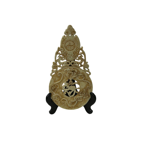 Chinese Stone Ancient Style Motif Carving Decor Display Plaque Art ws4792S