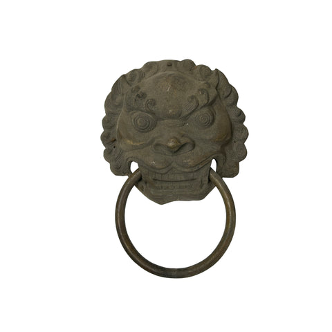 Vintage Iron Black Color Lion Head Shape Pull Handle Display ws4794S