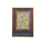 Tibetan Handpainted Fabric Trim Mountains of Buddhas Thangka Framed Art ws4808S