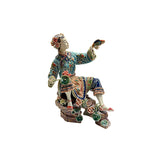 Chinese Porcelain Qing Style Dressing Catching Fish Lady Figure ws4853S