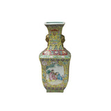Chinese Yellow Base Canton Famille  Mille Fleurs Porcelain Vase ws4855S