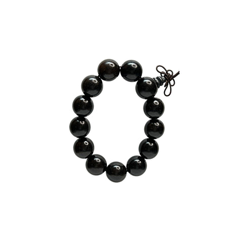 Chinese Dark Brown Resin Beads Hand Rosary Praying Bracelet ws4879S