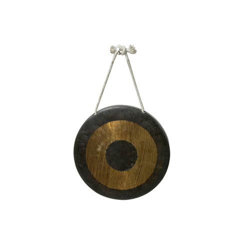 8.25" Vintage Oriental Mixed Metal Round Gong Display ws4911S