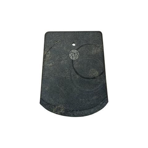 Oriental Stone Ritual Knife Shape Carving Display Plaque Art ws4921S