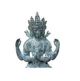 Chinese Rustic Oxidized Patina GuanYin Bodhisattva Metal Buddha Statue GB003S