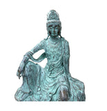 Chinese Rustic Oxidized Patina GuanYin Bodhisattva Metal Buddha Statue GB005S