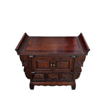 Chinese Brown Stain Altar Carving Low Kang Table Display Stand cs7601S