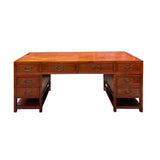 Chinese Brown Drawers Base Top Wood Editor Office Writing Desk Table cs7628S