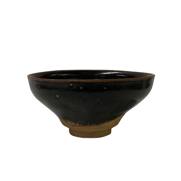Chinese Jianye Clay Matte Bronze Black Glaze Decor Bowl Display Art ws3319S