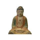 Rustic Wood Sitting Gautama Amitabha Shakyamuni Buddha Statue ws3245S