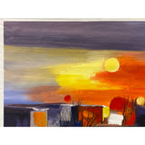Oil Paint Canvas Art Abstract Moon Sun Mix Color Scene Painting ws3427S