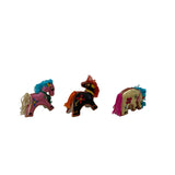Set 3 Chinese Oriental Fabric Artistic Horse Miniature Figure Art ws3304S