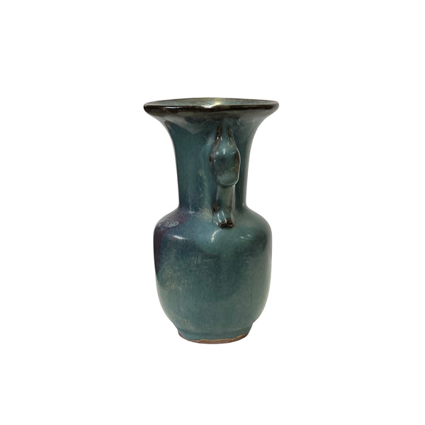 Chinese Ru Ware Drip Teal Blue Ceramic Accent Art Vase ws3406S Chinese Ru Ware Drip Teal Blue Ceramic Accent Art Vase ws3406S