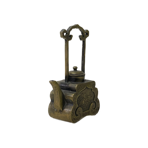 Asian Cast Metal Bronze Color Kid Fish Teapot Shape Display Art ws3460S Asian Cast Metal Bronze Color Kid Fish Teapot Shape Display Art ws3460S