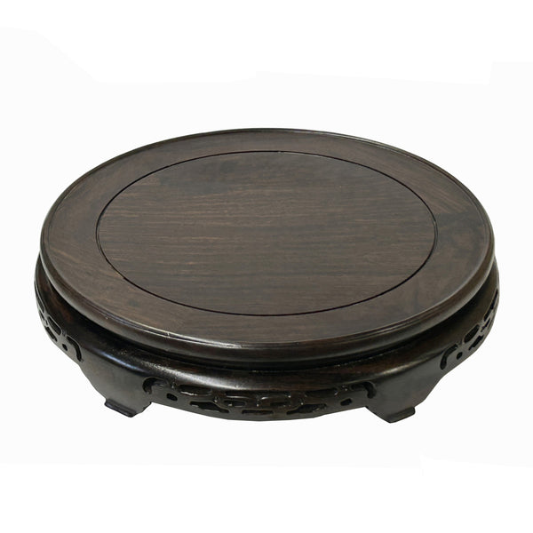 Dark Green Stone Crafted Round Fengshui Harmony Plaque on Stand Display JK203S