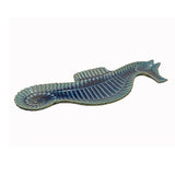 Artistic Blue Glaze Ceramic Decorative Seahorse Shape Display Plate ws3866S