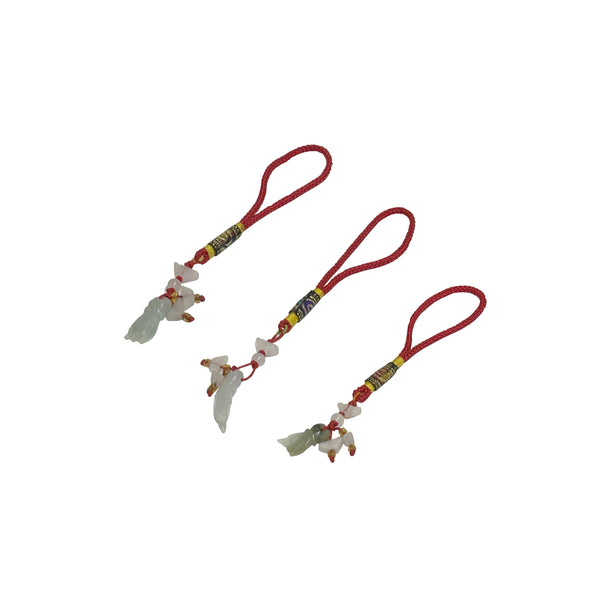 Set 3 Chinese Jade Stone Carved Accent Charm Tassel Display Art ws4263S