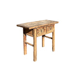 Rustic Raw Bleach Wash Wood Drawers Rectangular Console Side Table ws4429S