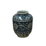 Orient Crackle Blue White Floral Graphic Ceramic Vase ws4713S