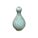 Crackle Pattern Aqua Blue Flare Slender Neck Ceramic Vase ws4715S