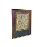 Tibetan Handpainted Fabric Trim Mountains of Buddhas Thangka Framed Art ws4808S