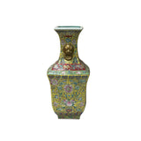 Chinese Yellow Base Canton Famille  Mille Fleurs Porcelain Vase ws4855S